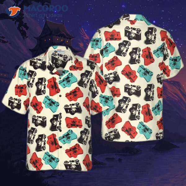 Camera Seamless Pattern Shirt For ‘s Hawaiian