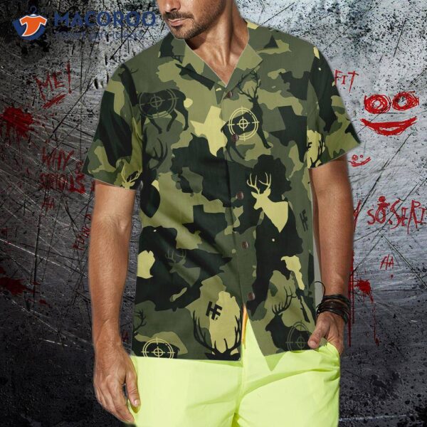 Camouflage Deer Texas Gun Hunting Hawaiian Shirt, Short Sleeve Camo Proud Shirt For