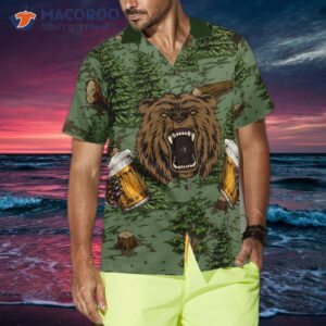 camping at angry bear and drinking beer in a hawaiian shirt 3