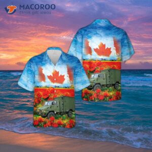 Canadian Army Lsvw Military Truck, Remembrance Day Hawaiian Shirt