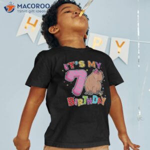 capybara 7th birthday party capybaras for girls shirt tshirt