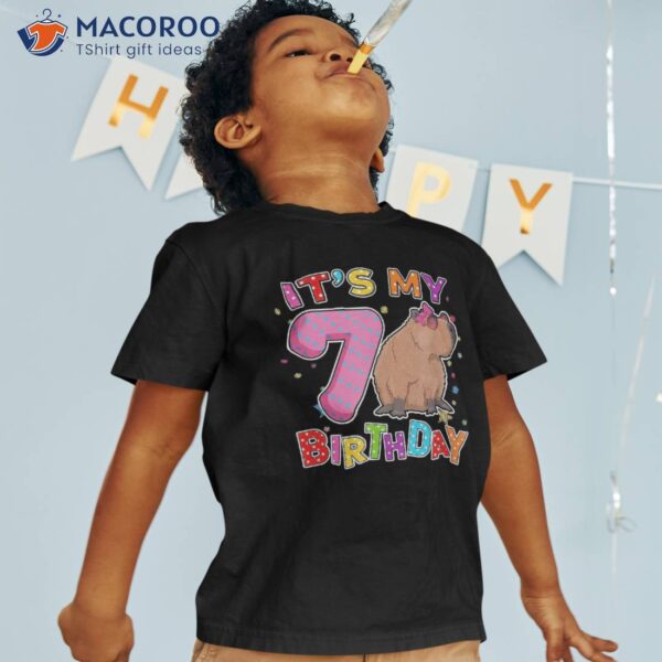 Capybara 7th Birthday Party Capybaras For Girls Shirt