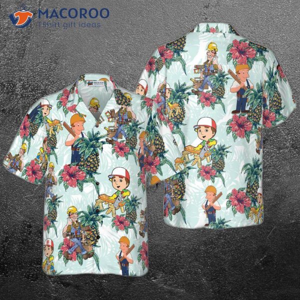 Carpenter Pineapple Seamless Pattern Hawaiian Shirt