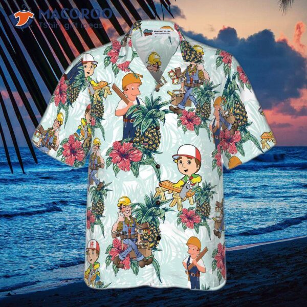 Carpenter Pineapple Seamless Pattern Hawaiian Shirt