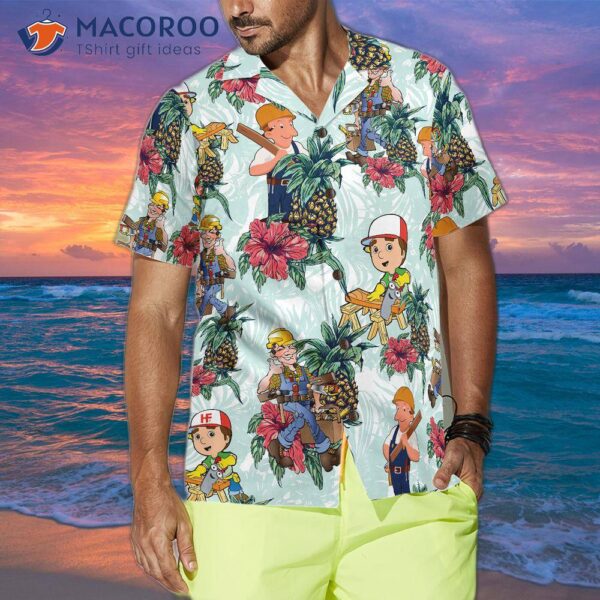 Carpenter Pineapple Seamless Pattern Hawaiian Shirt