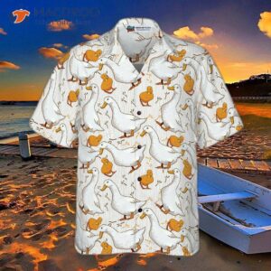 cartoon duck hawaiian shirt for 2