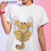 Cartoon Fat Garfield Scratching Shirt