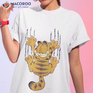 cartoon fat garfield scratching shirt tshirt 1