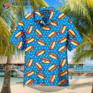 cartoon retro hot dog pattern hawaiian shirts 0