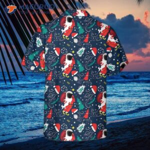 Cartoon Santa Claus Flying In Space Christmas Hawaiian Shirt, Shirt For