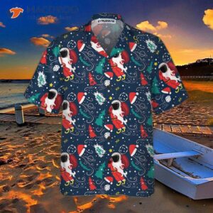 cartoon santa claus flying in space christmas hawaiian shirt shirt for 2
