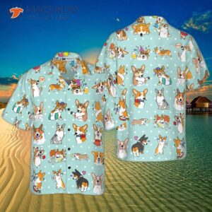 cartoon welsh corgi hawaiian shirt best dog for lovers gifts 0