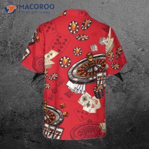 casino patterned red background hawaiian shirt 2