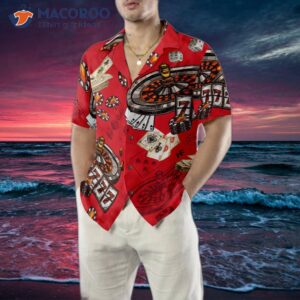 casino patterned red background hawaiian shirt 4