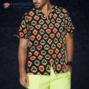 casino style poker black background hawaiian shirt 1
