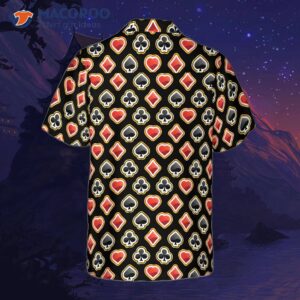 casino style poker black background hawaiian shirt 2