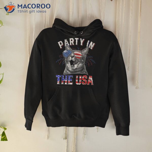 Cat 4th Of July Costume For Kitten Lover Party In The Usa Shirt