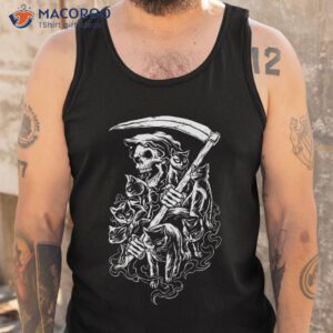 cat and death skeleton halloween costume skeleton kitty shirt tank top