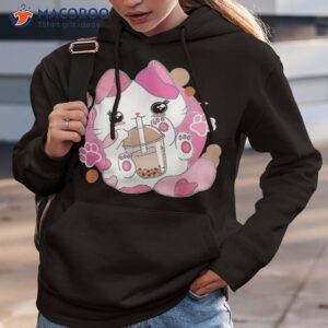 cat boba tea bubble kawaii anime japanese neko girl gift shirt hoodie 3