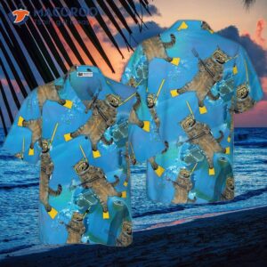 Cat Diver Hawaiian Shirt