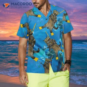 cat diver hawaiian shirt 3