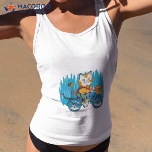 cat funny png cat rides a bike shirt tank top 2