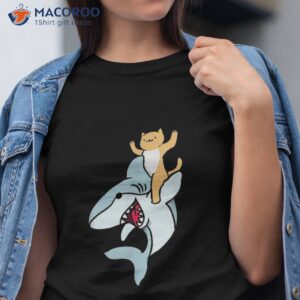 Cat Riding Shark Shirt