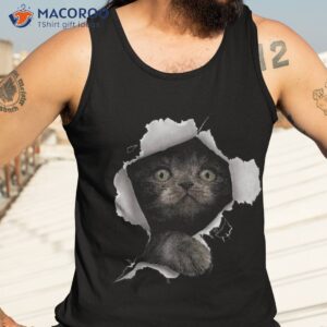 cat shirt gray tshirt torn cloth kitten shirt tank top 3