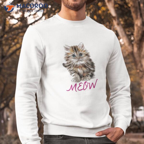 Cat Shirt Meow Kitty Funny Cats Mom And Dad Gift