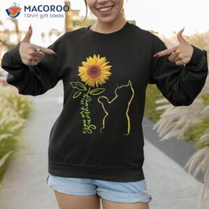 cat sunflower flower art sunshine shirt sweatshirt