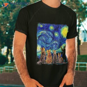 cat tshirt starry night cat wo shirt van gogh shirt tshirt