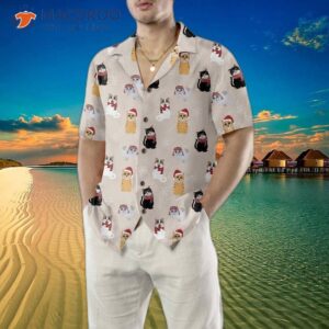 cat wearing santa claus hat hawaiian shirt christmas best gift 3
