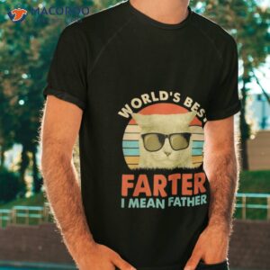 cat worlds best farter i mean father vintage shirt tshirt