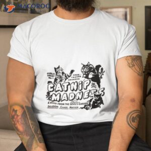 Catnip Madness Cute Cat Black And White Shirt