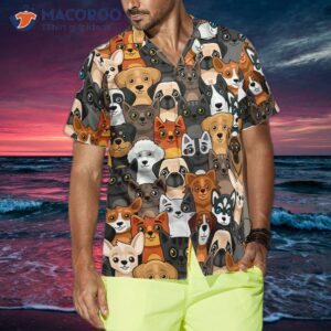 cats and dogs seamless pattern hawaiian shirt 3