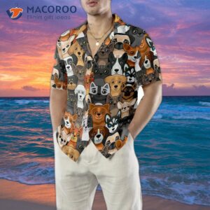 cats and dogs seamless pattern hawaiian shirt 4