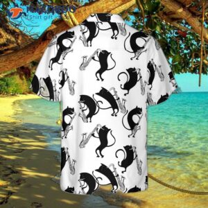 Cats Play The Saxophone Wearing A Hawaiian Shirt.