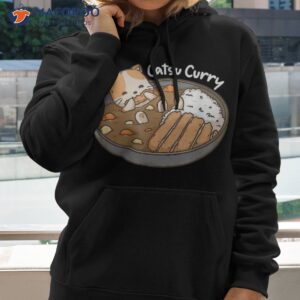 catsu curry kawaii anime cat and japanese food pun shirt hoodie