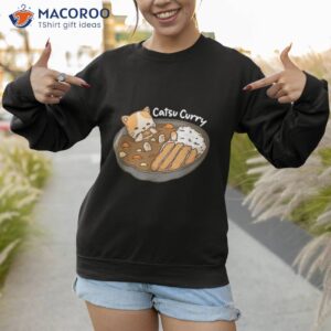 catsu curry kawaii anime cat and japanese food pun shirt sweatshirt