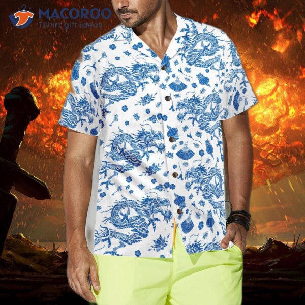 “ceramic Blue Pattern Ez24 Hawaiian Shirt”