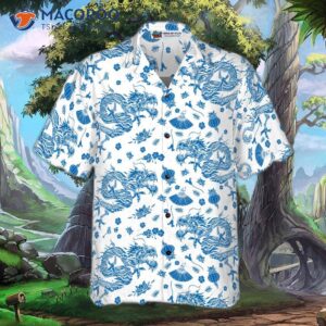 ceramic blue pattern ez24 hawaiian shirt 2