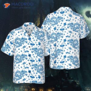 ceramic blue pattern ez24 hawaiian shirt 3