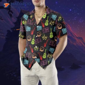 change the world by teaching music hawaiian shirt with musical instruts pattern best music teacher gift 0