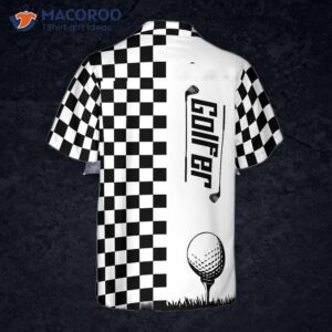Checkerboard-style Hawaiian Golf Shirt