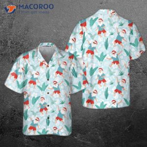 cheerful dancing santa christmas hawaiian shirt funny gift for 0