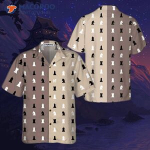 chess patterned patchwork hawaiian shirt 0