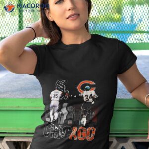 chicago bears chicago white sox thomas and patton skylines signatures 2023 shirt tshirt 1