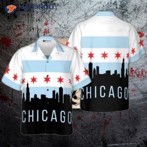 chicago city skyline landmark hawaiian shirt 0