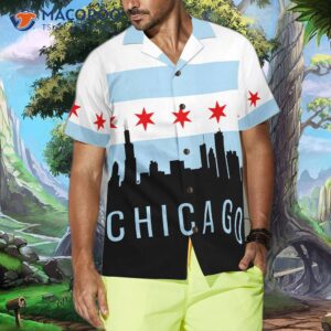 chicago city skyline landmark hawaiian shirt 2