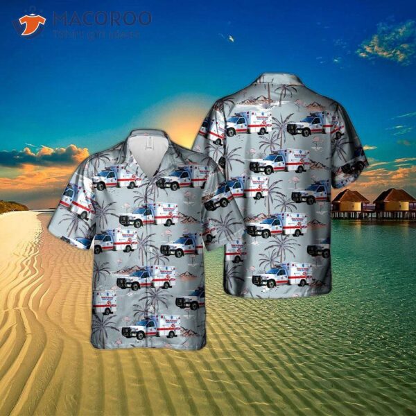 Chicago Fire Departt Ambulance Hawaiian Shirt